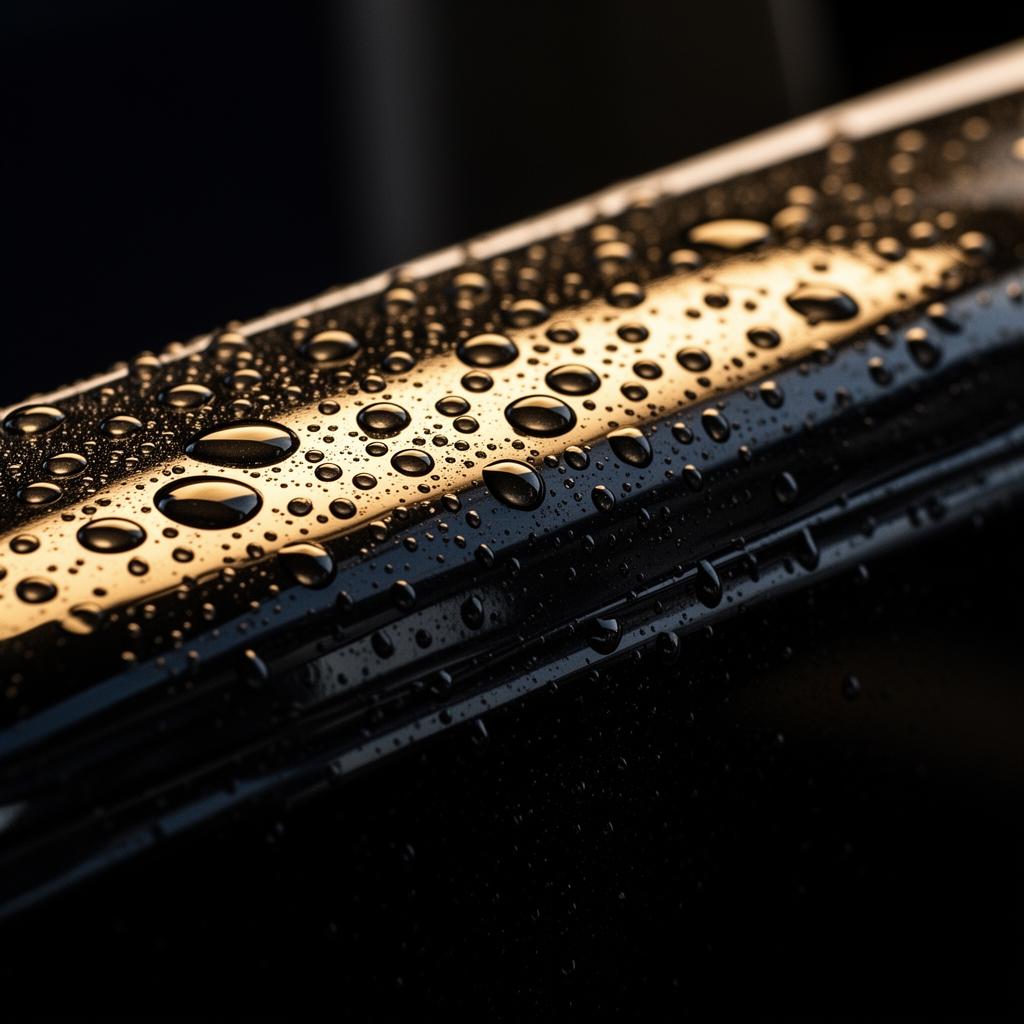 Water beading on a ceramic-coated boat hull